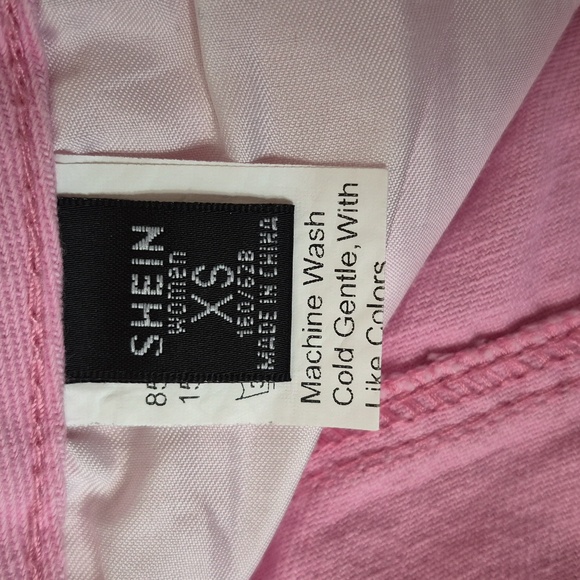 Women's Pink Wide Leg Jeans With Heart Pattern Size XS - Picture 4 of 7